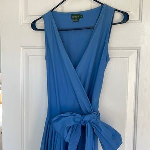 Vintage J.Crew wrap style sleeveless Blue Dress